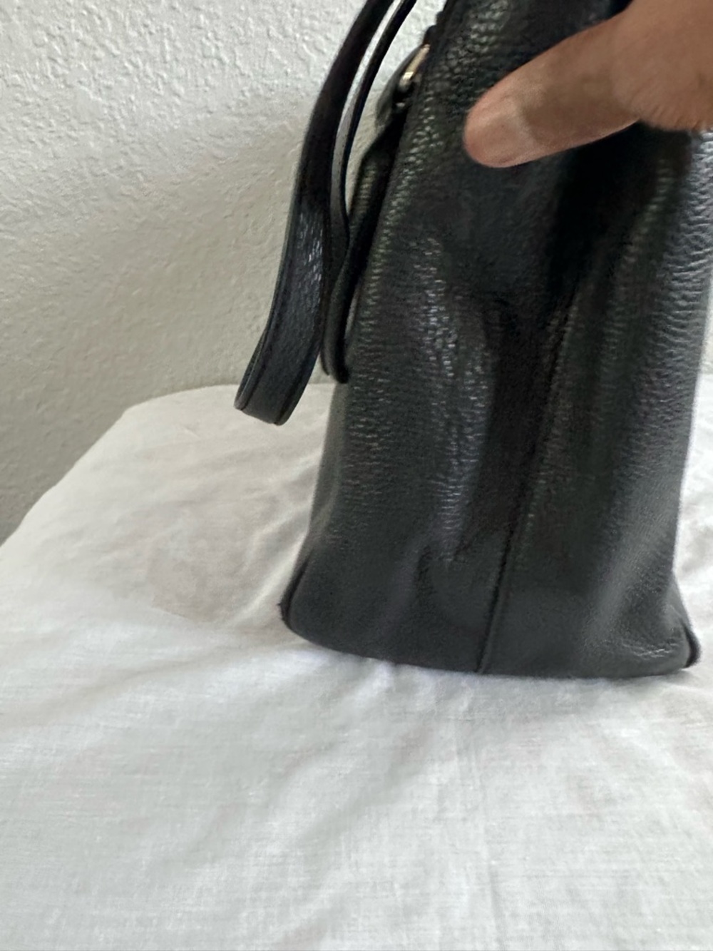 Kate Spade Black Pebbled Leather Satchel Shoulder Bag Top Handle Crossbody Tote - Picture 7 of 16